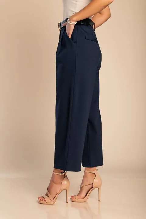 Pantalón elegante con pernera recta, azul