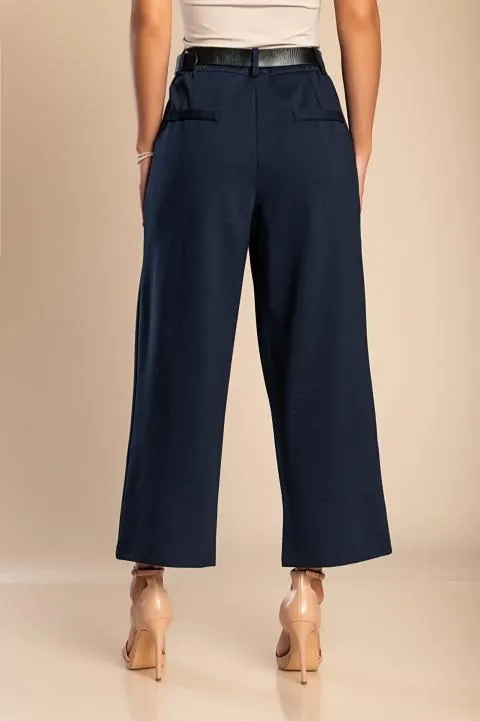 Pantalón elegante con pernera recta, azul