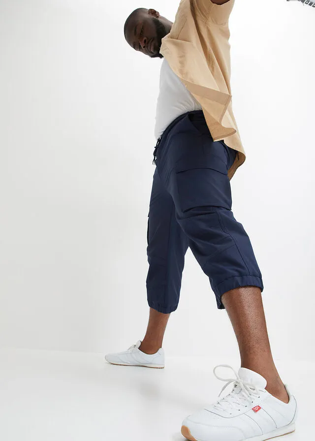 Pantalón funcional capri con corte normal Azul marino