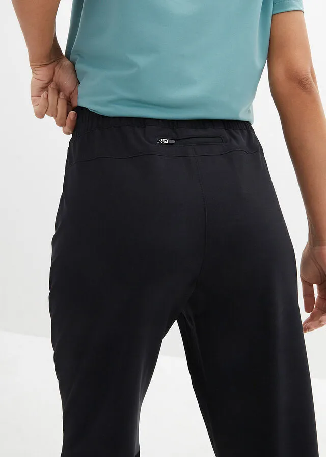 Pantalón funcional de largo capri y secado rápido Negro