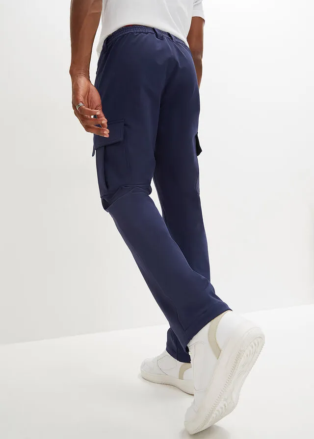 Pantalón funcional regular fit con cinturilla cómoda, elástico en 4 direcciones Azul marino