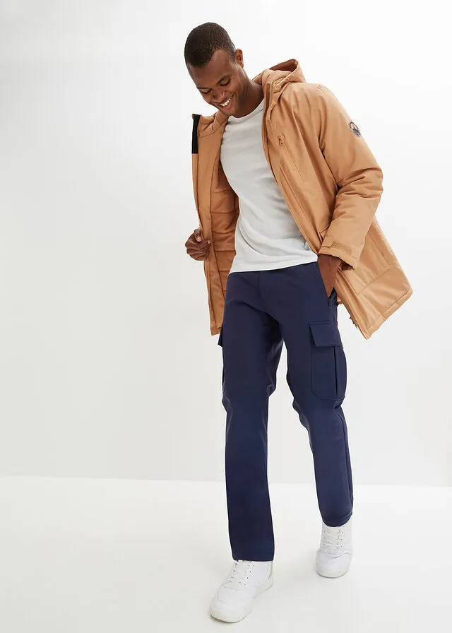 Pantalón funcional regular fit con cinturilla cómoda, elástico en 4 direcciones Azul marino