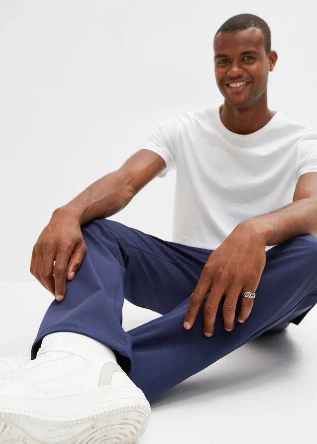 Pantalón funcional regular fit con cinturilla cómoda, elástico en 4 direcciones Azul marino