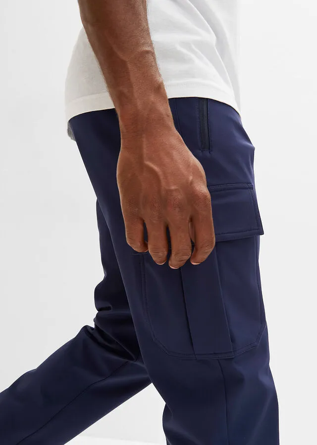 Pantalón funcional regular fit con cinturilla cómoda, elástico en 4 direcciones Azul marino