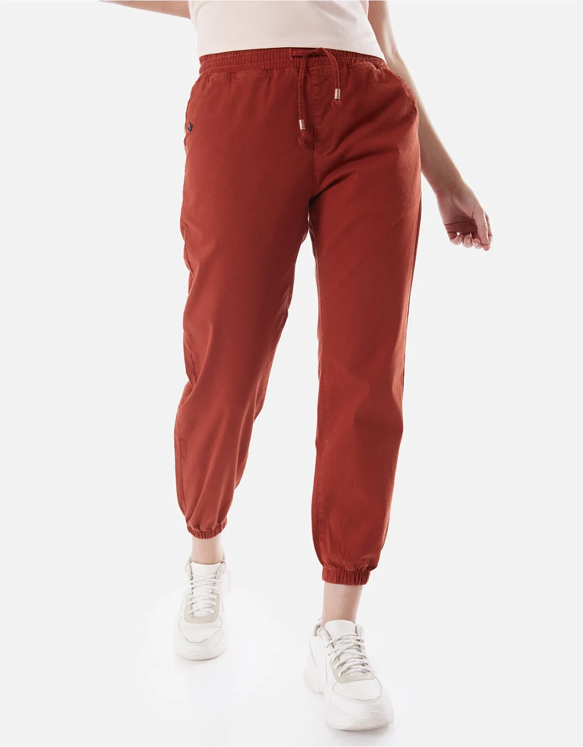 Pantalón jogger rojo tiro alto mm