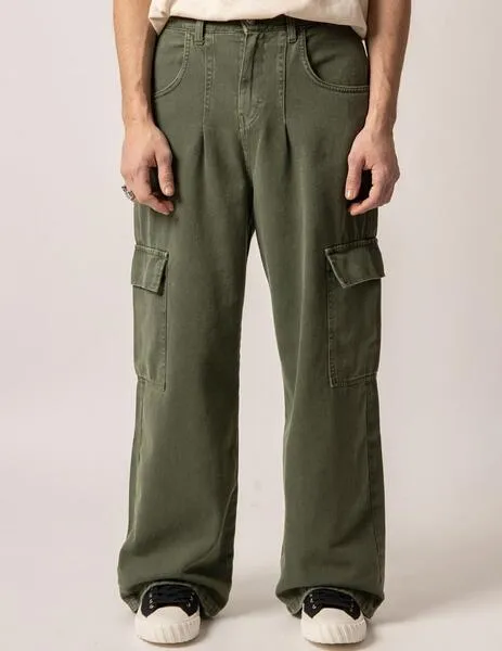 PANTALóN KAOTIKO CARGO LOOSE WASHED  ARMY