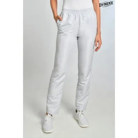 Pantalón microfibra gris perla con bolsillos
