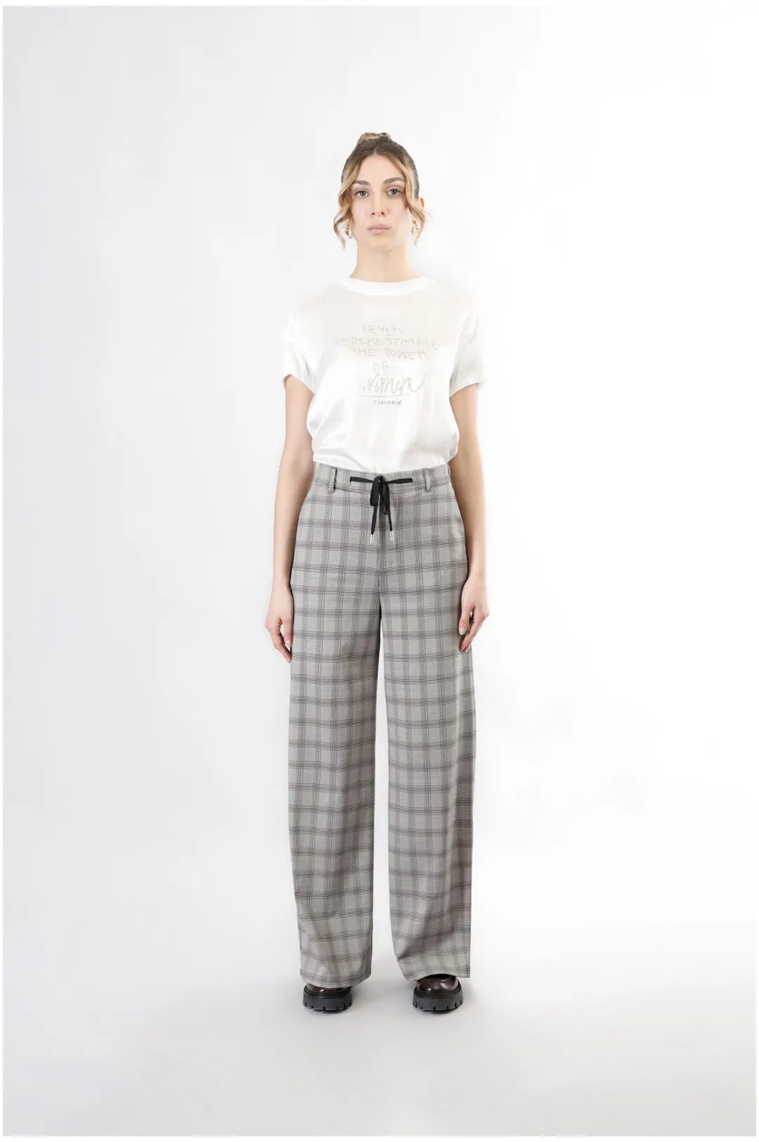 pantalón príncipe de gales súper ancho prince of wales