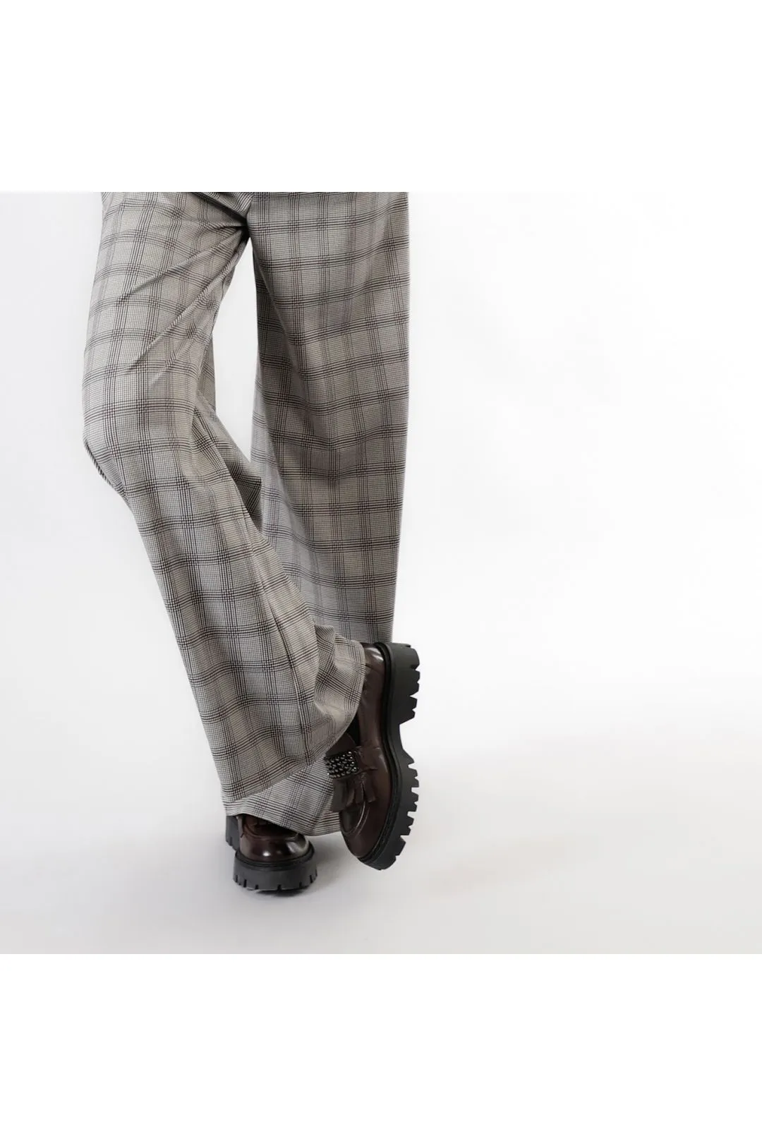 pantalón príncipe de gales súper ancho prince of wales