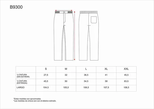Pantalón sanitario con cintura elástica Verde