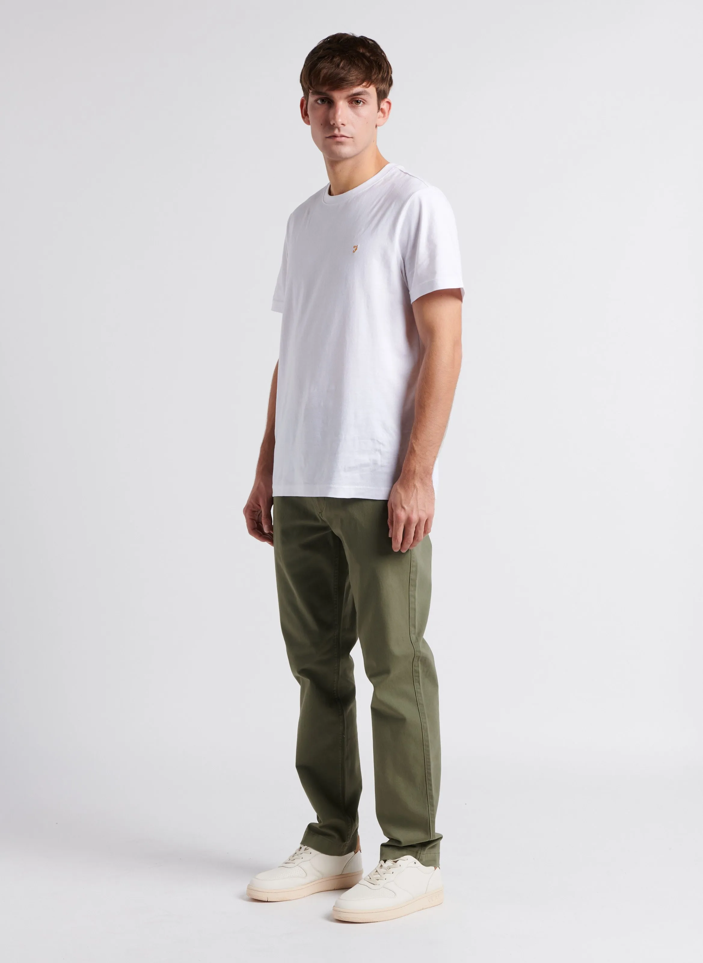 Pantalón slim de mezcla de algodón en caqui