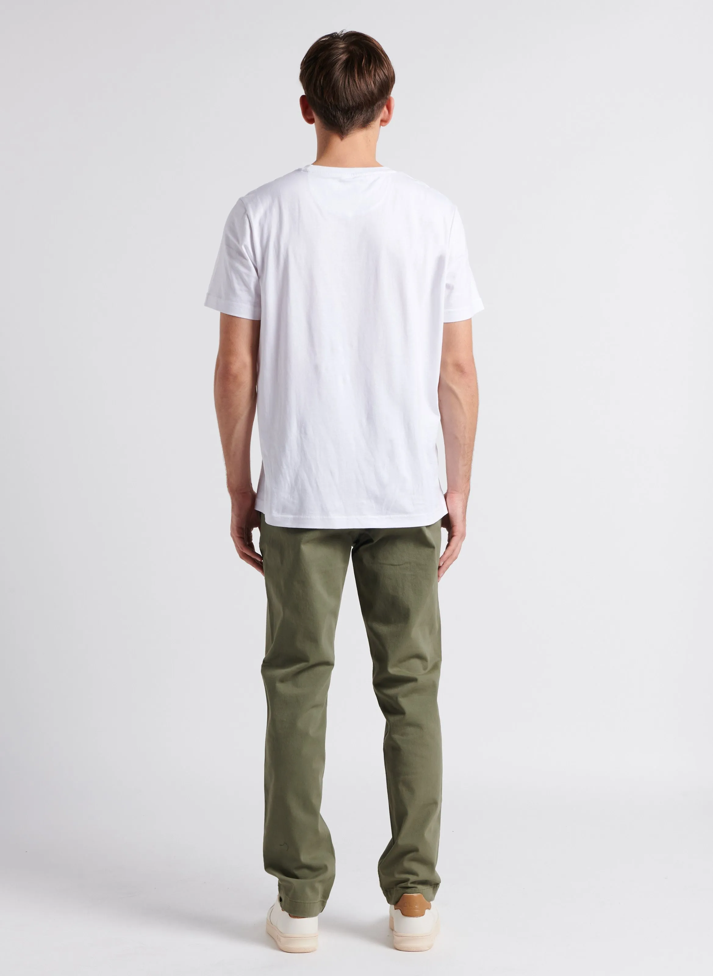 Pantalón slim de mezcla de algodón en caqui