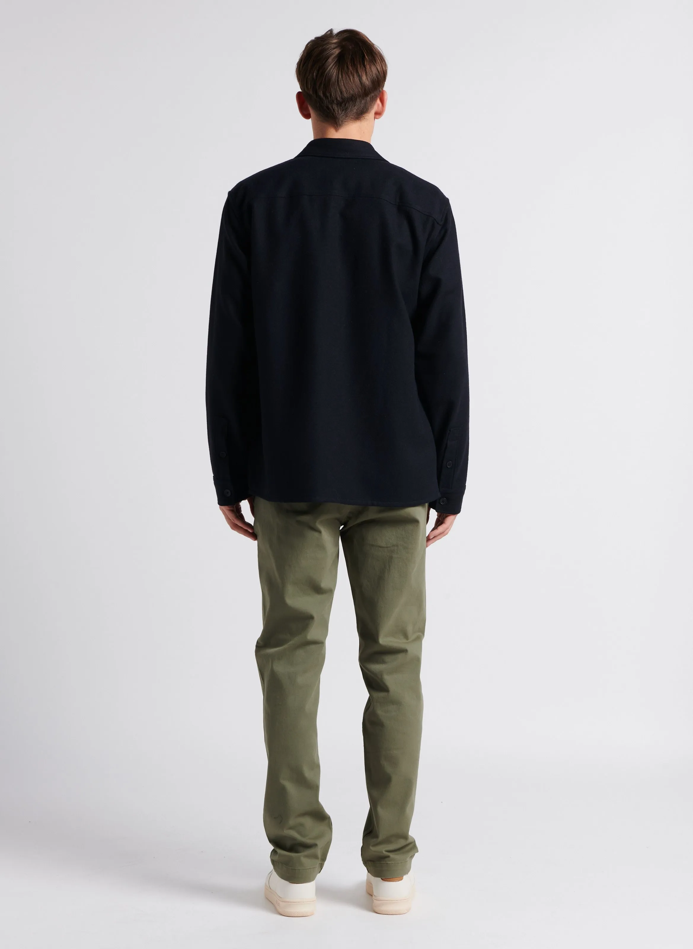 Pantalón slim de mezcla de algodón en caqui