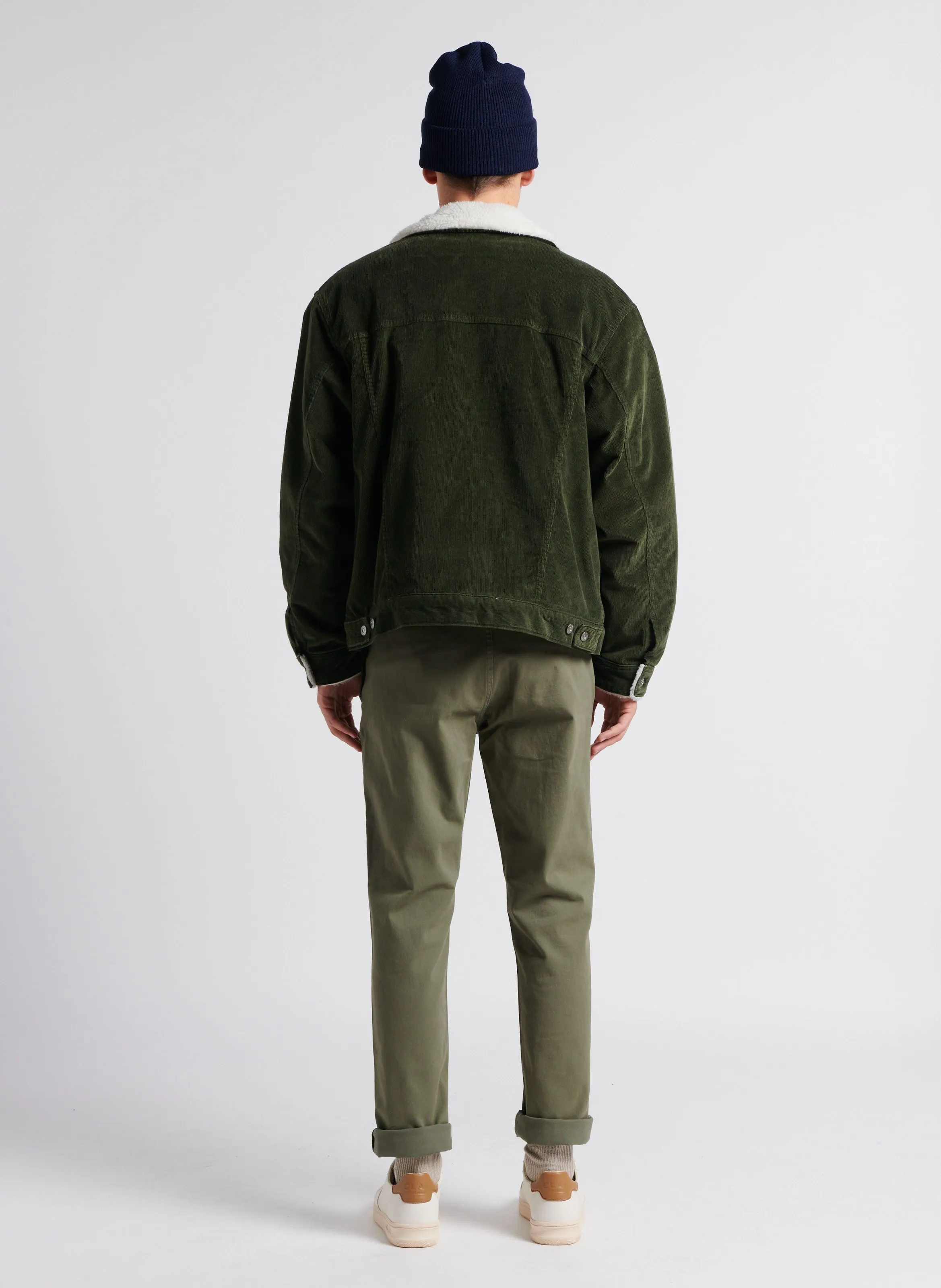 Pantalón slim de mezcla de algodón en caqui