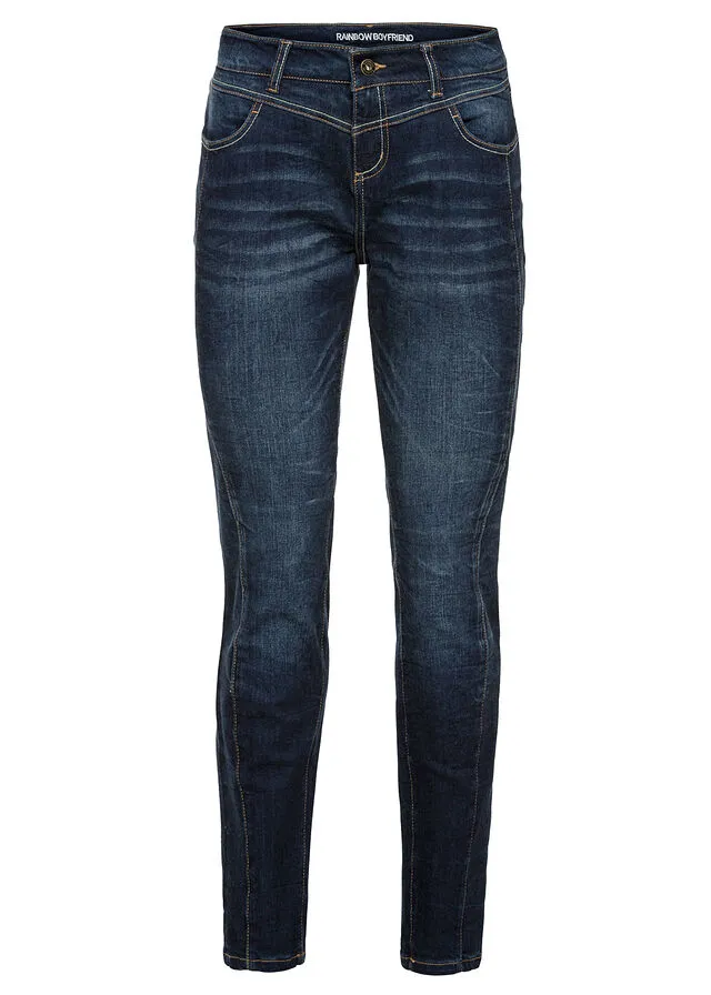 Pantalón vaquero de estilo boyfriend Vaquero oscuro