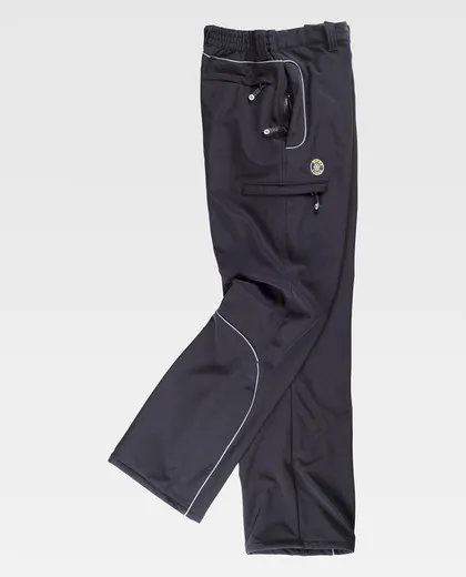 Pantalón Workshell con cordón reflectante Negro
