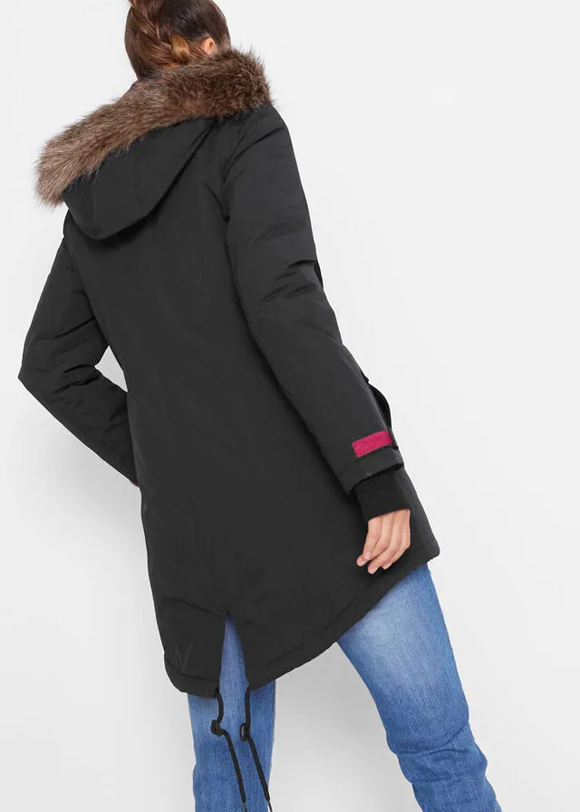 Parka funcional guateada para exteriores Negro