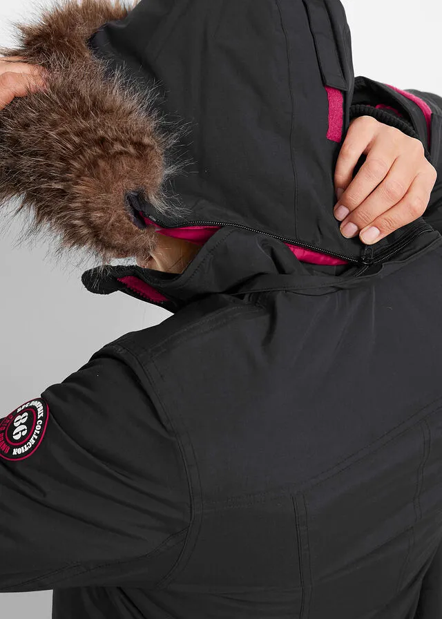 Parka funcional guateada para exteriores Negro