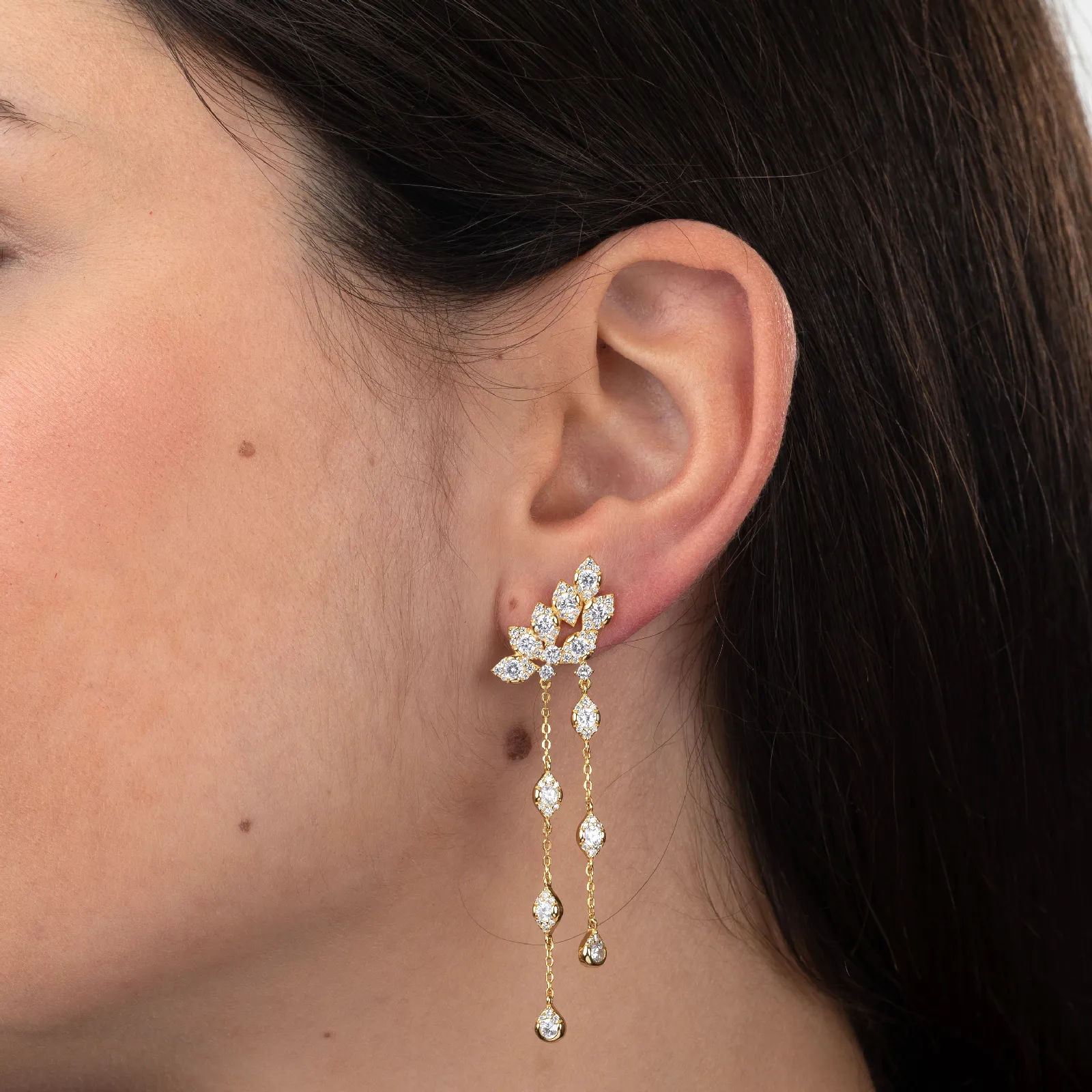Pendientes de Plata con Baño de Oro