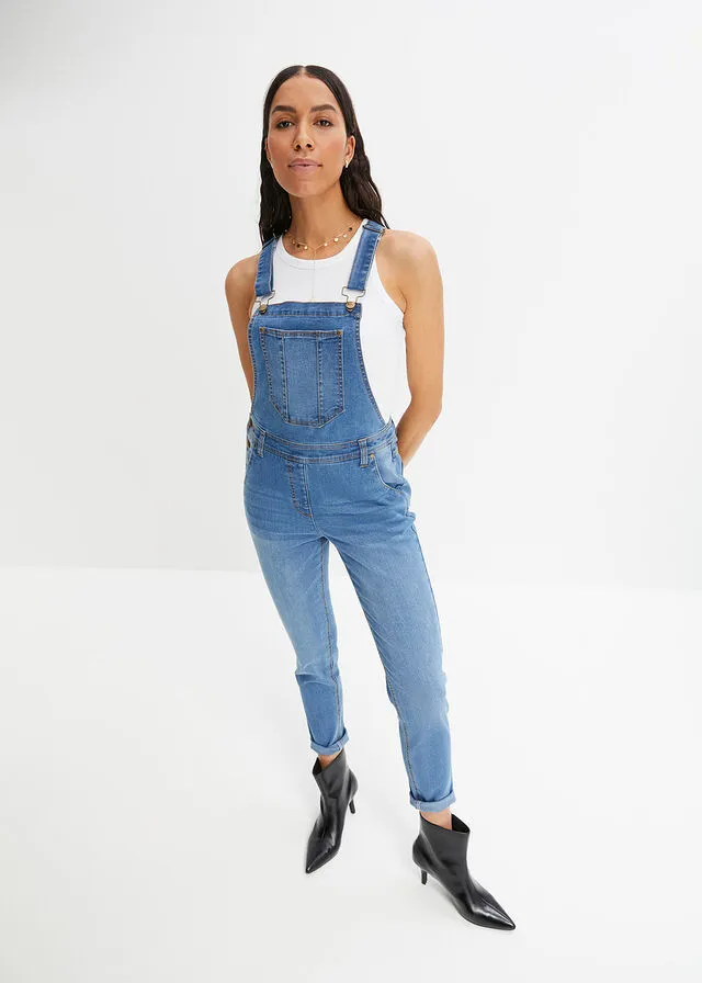 Peto vaquero, con corte cómodo Denim claro