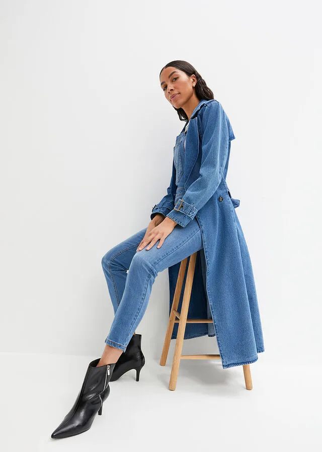 Peto vaquero, con corte cómodo Denim claro