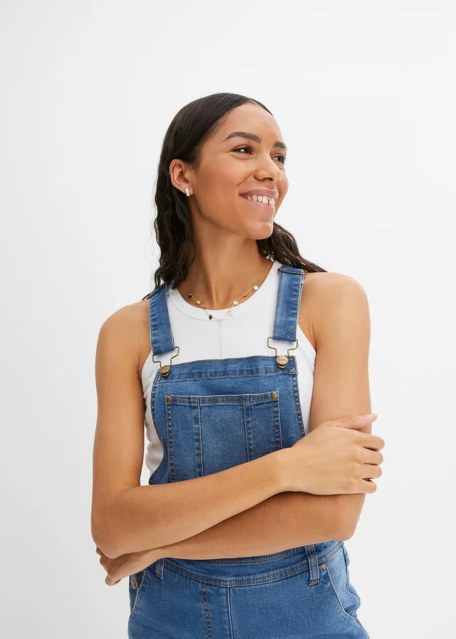 Peto vaquero, con corte cómodo Denim claro