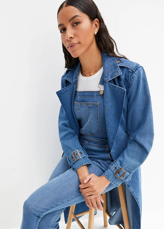Peto vaquero, con corte cómodo Denim claro
