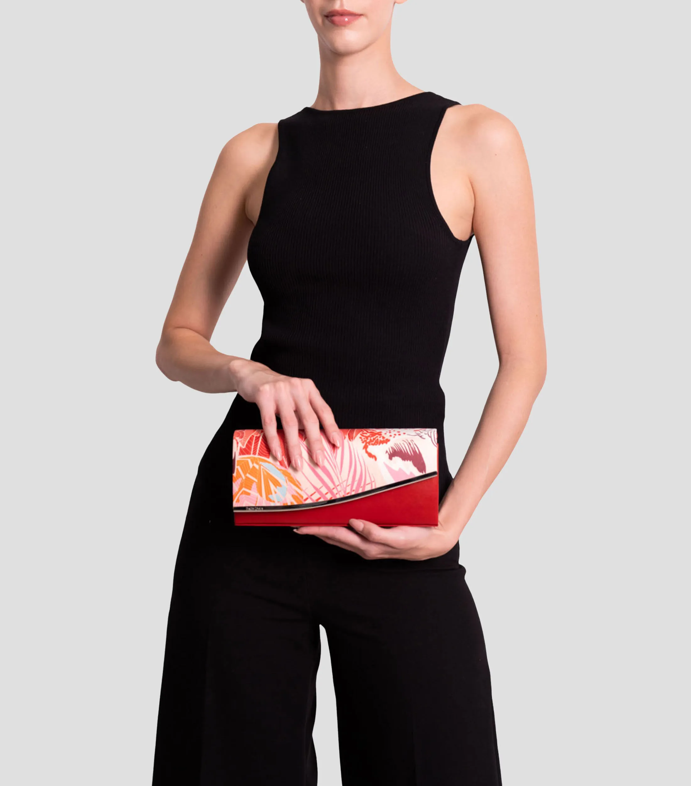 Pineda Covalin Bolso Clutch Akbal Guacamaya rojo en piel Mujer