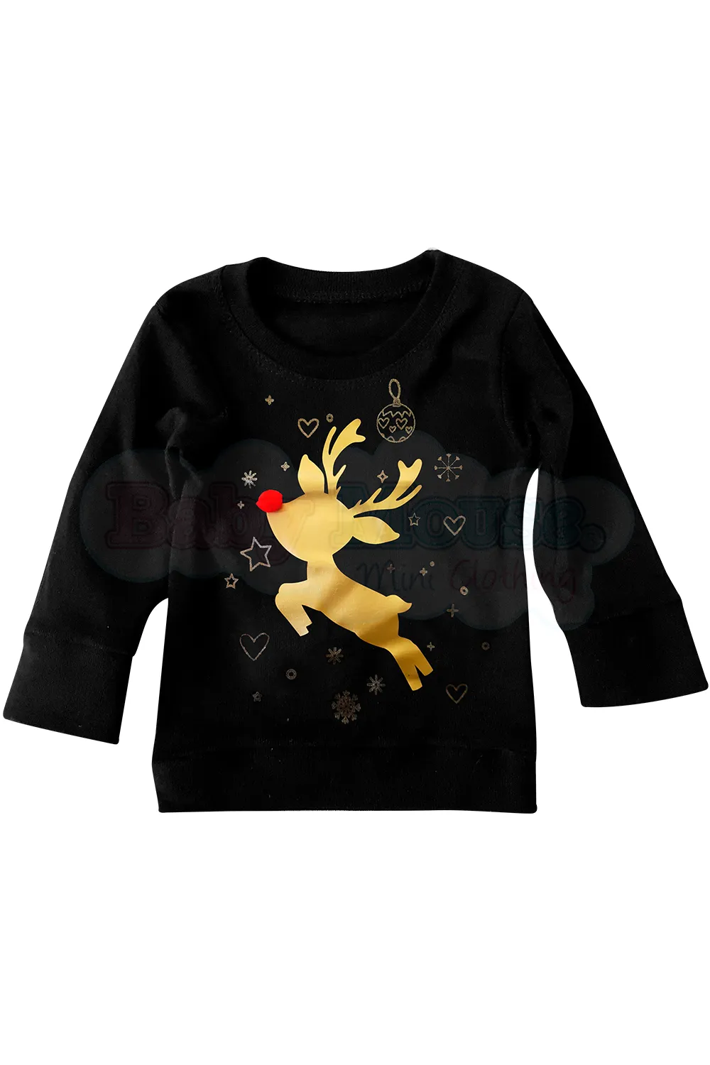 Playera bebé . Reno pompón real