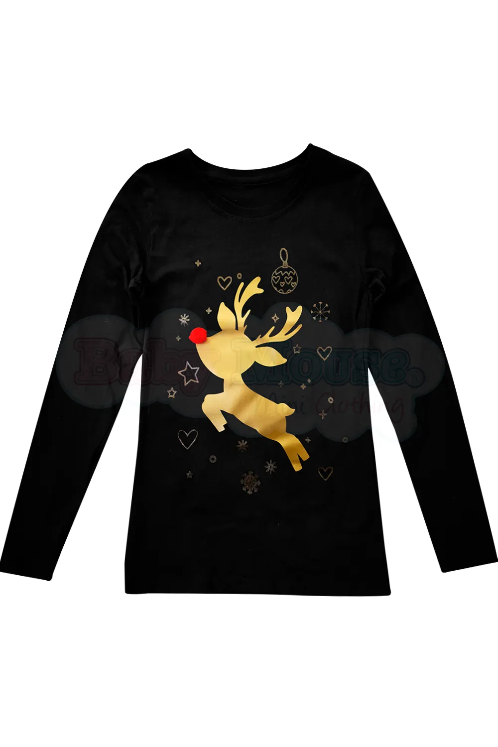 Playera bebé . Reno pompón real