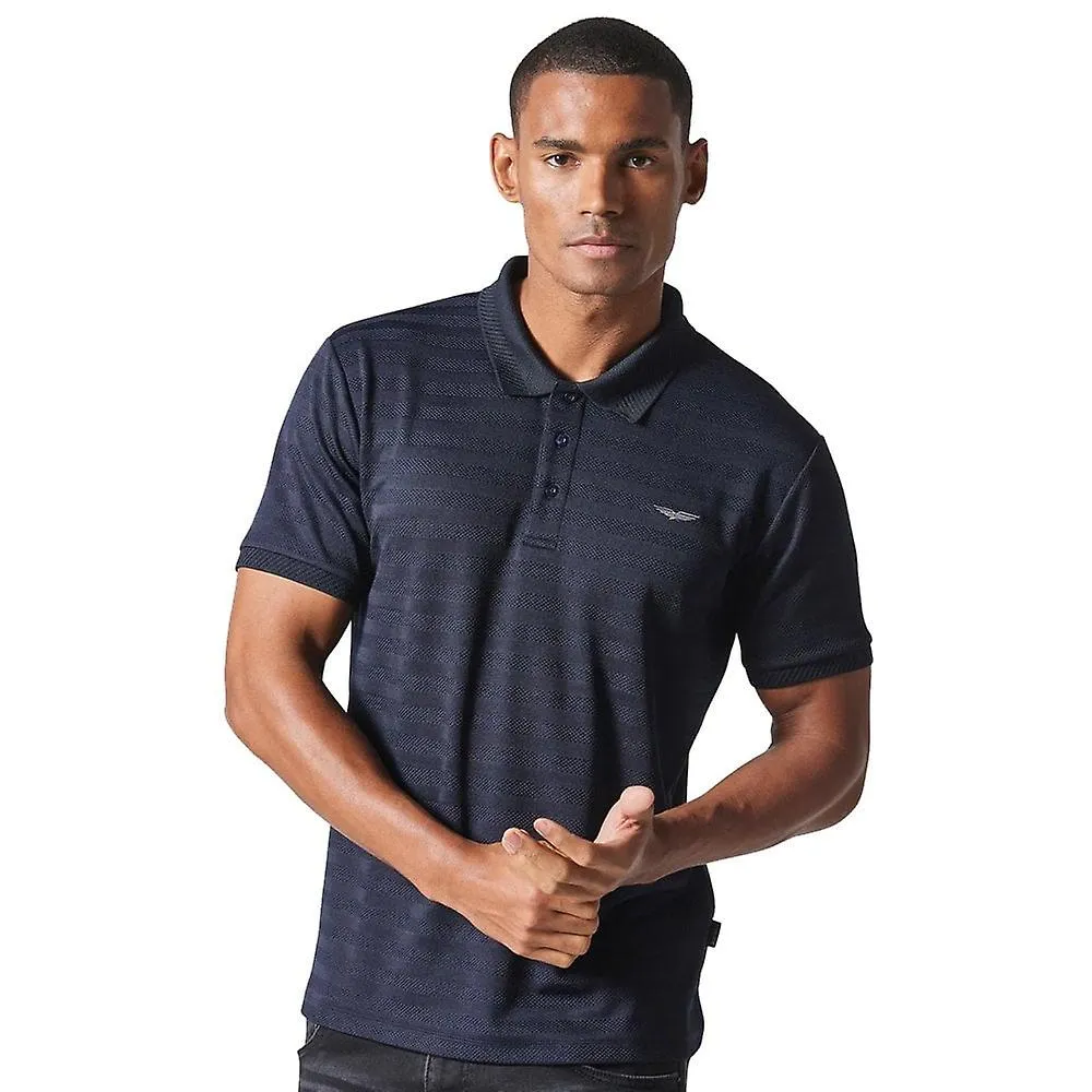 POLO DE MEDIA MANGA DE ALGODóN DE PUNTO EN CONTRASTE CLáSICO POLICE RIDGE 9525 PARA HOMBRE  AZUL MARINO