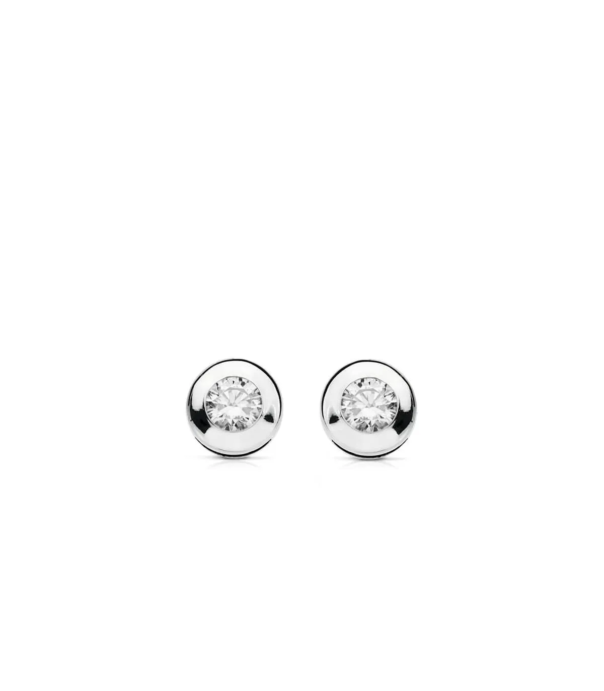 Puces d'oreilles or blanc Mercedes 7 mm 18 Carats