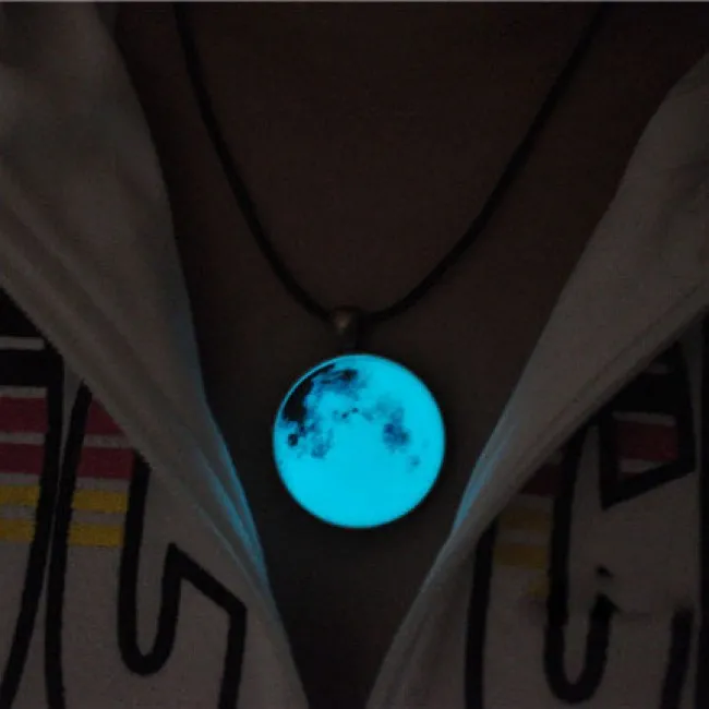 Retro Glowing Moon Luminous Pendant Original Necklace