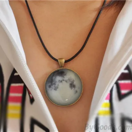 Retro Glowing Moon Luminous Pendant Original Necklace