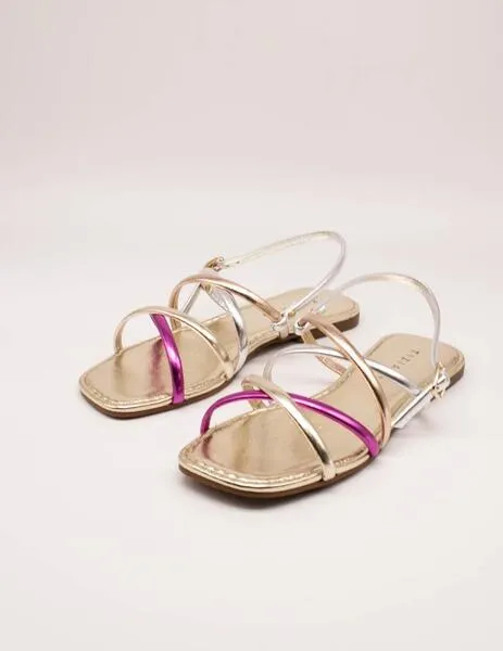 SANDALIA TIZIANA 1107 COMBI METAL DE MUJER