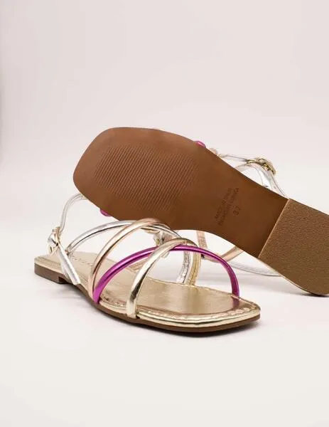 SANDALIA TIZIANA 1107 COMBI METAL DE MUJER