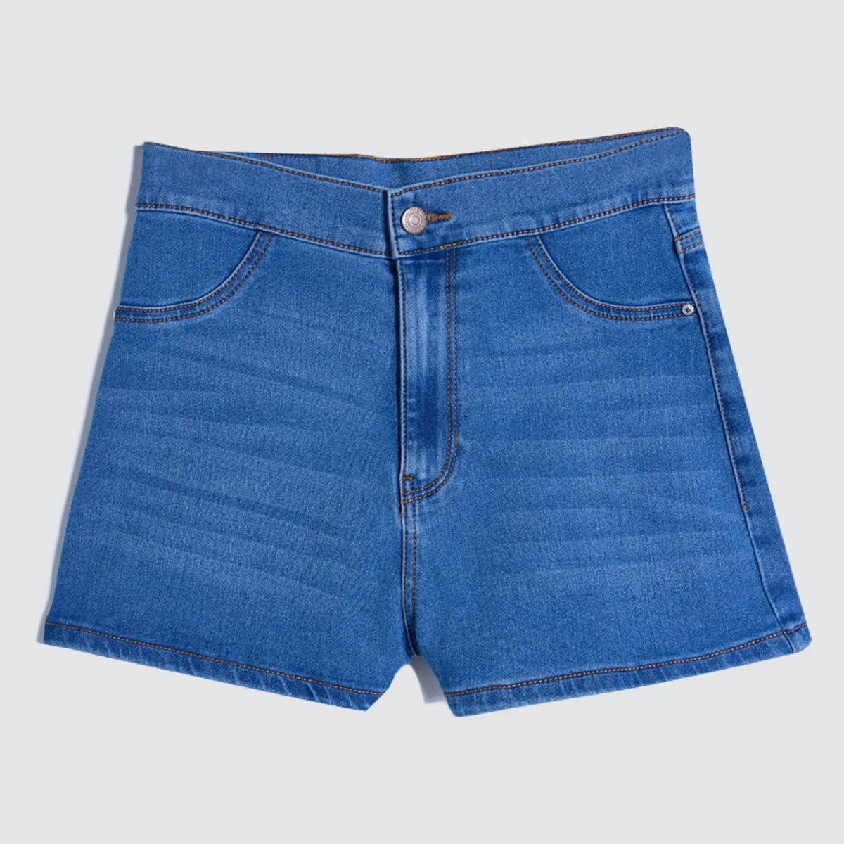 Short En Denim Tono Medio