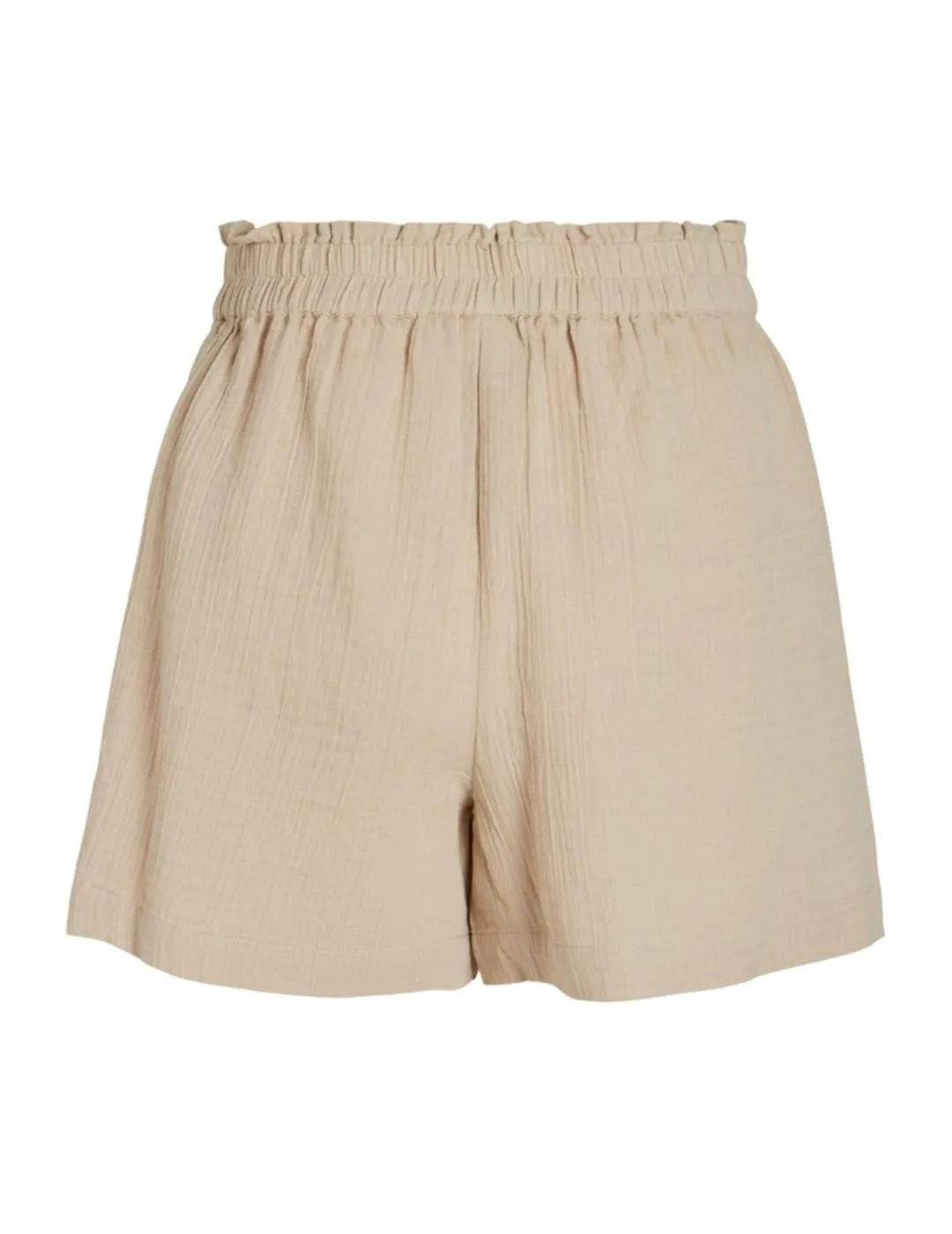 Short Vila Anie beige con cintura elástica para mujer