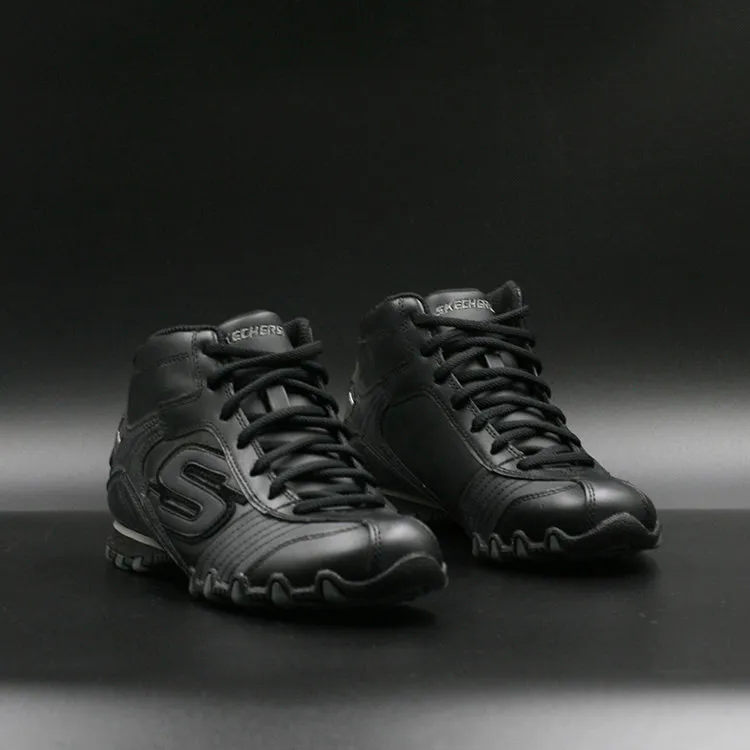 Skechers Zapatillas Colegio Con Cordón Cuero Sint Juvenil Negro Nia