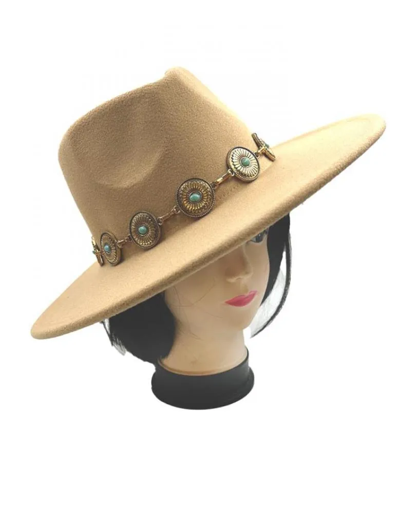 SOMBREROS CAMEL CLARO ESTILO IBIZENCO Y  BOHO CADENA DORADA