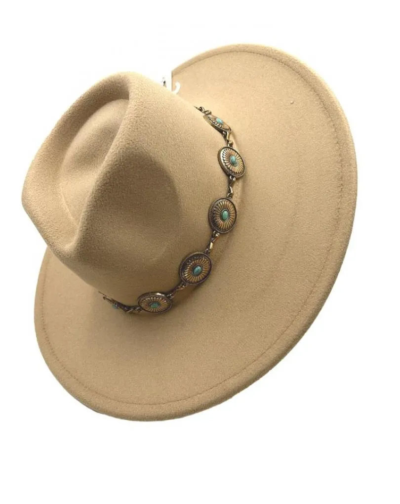SOMBREROS CAMEL CLARO ESTILO IBIZENCO Y  BOHO CADENA DORADA