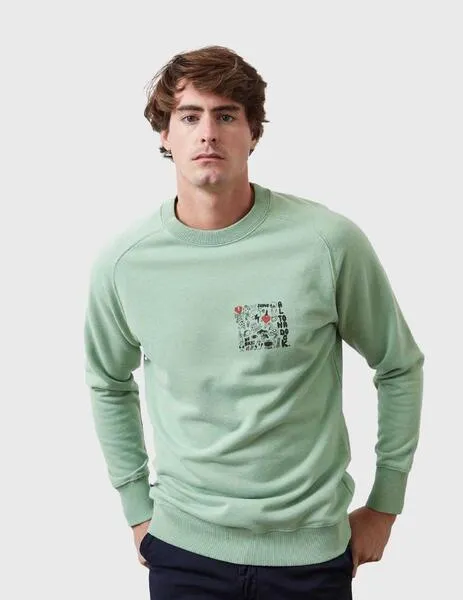 Sudadera Altonadock verde con gráfico para hombre
