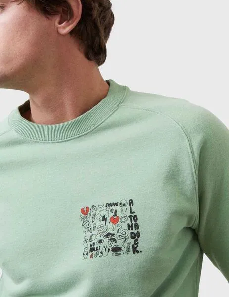 Sudadera Altonadock verde con gráfico para hombre