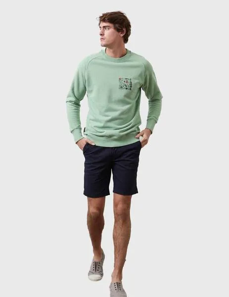Sudadera Altonadock verde con gráfico para hombre