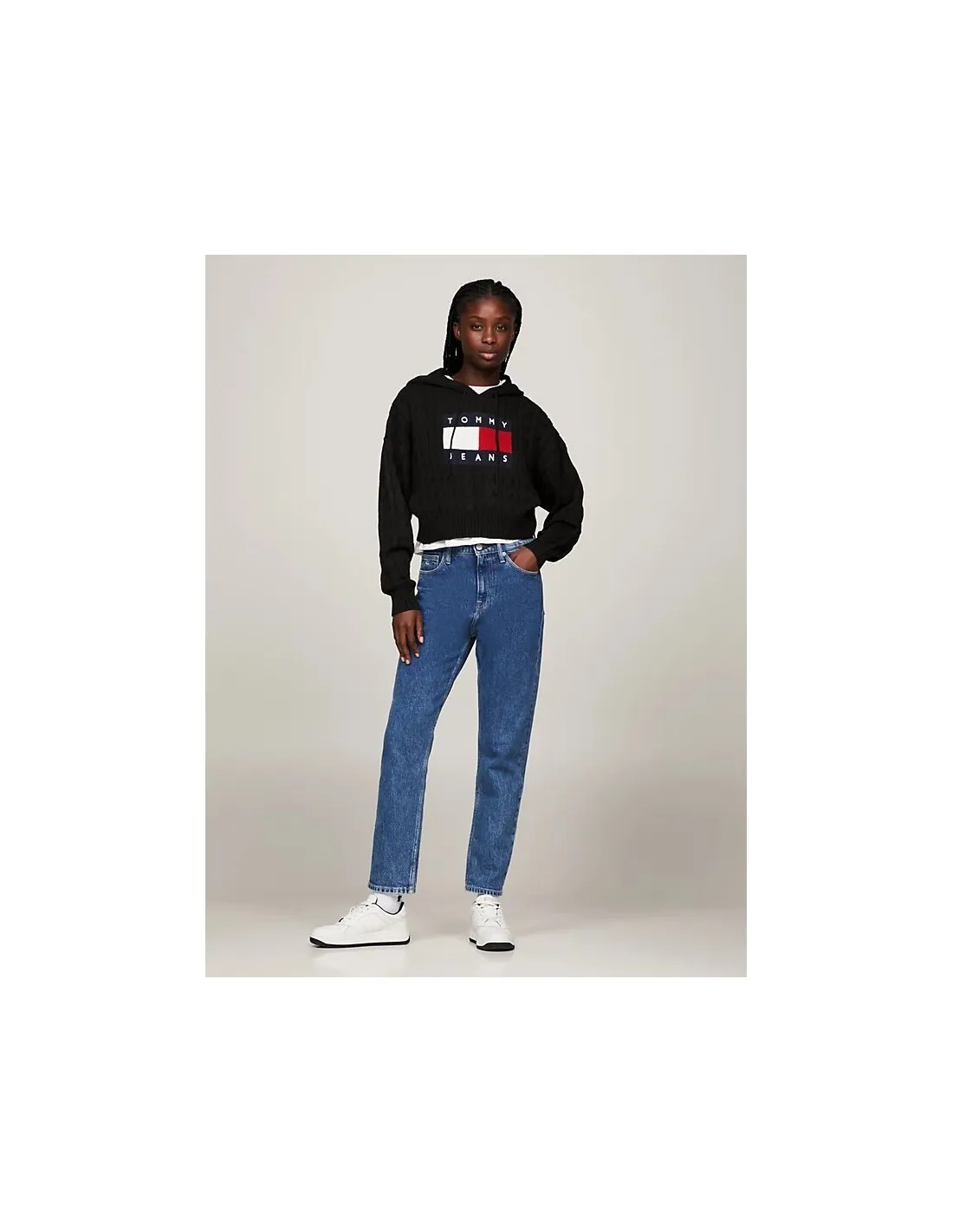 Sudadera de punto trenzado con capucha de Tommy Jeans
