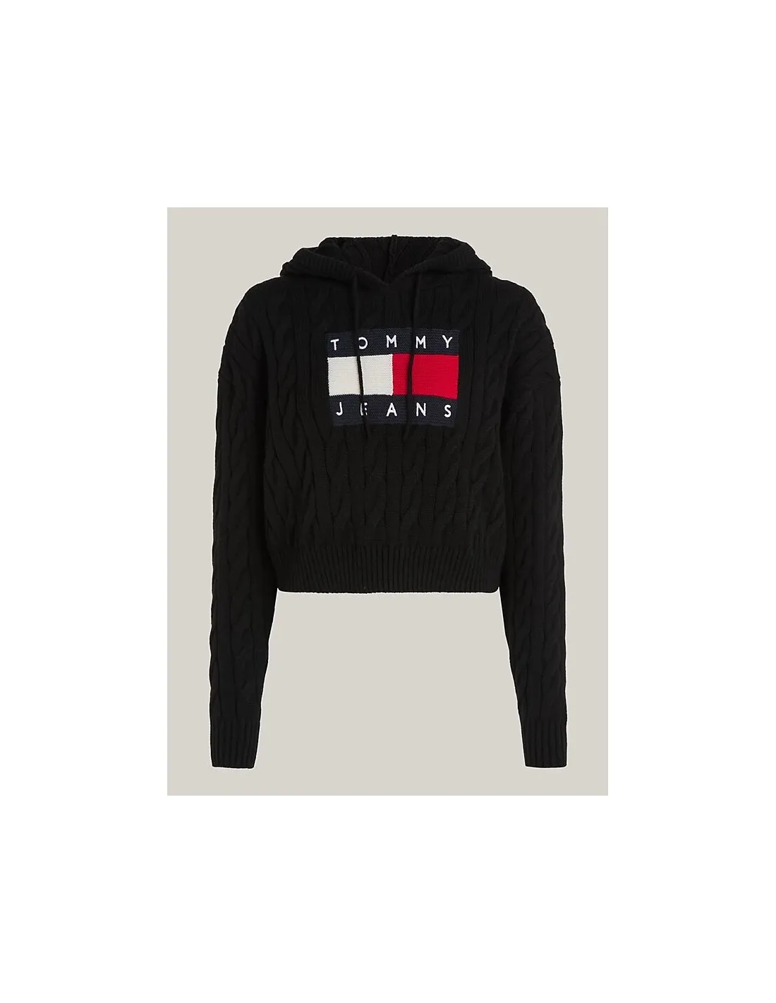 Sudadera de punto trenzado con capucha de Tommy Jeans