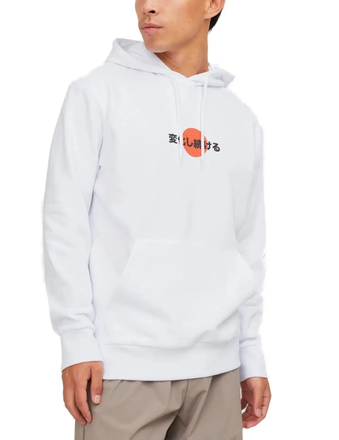 Sudadera Jack&Jones Bradley blanca con capucha para hombre