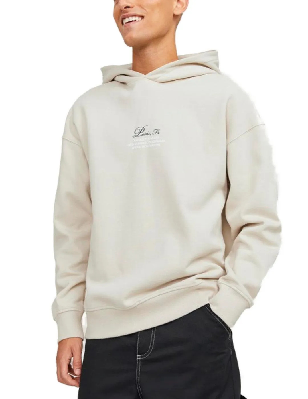 Sudadera Jack&Jones Capital beige con capucha para hombre