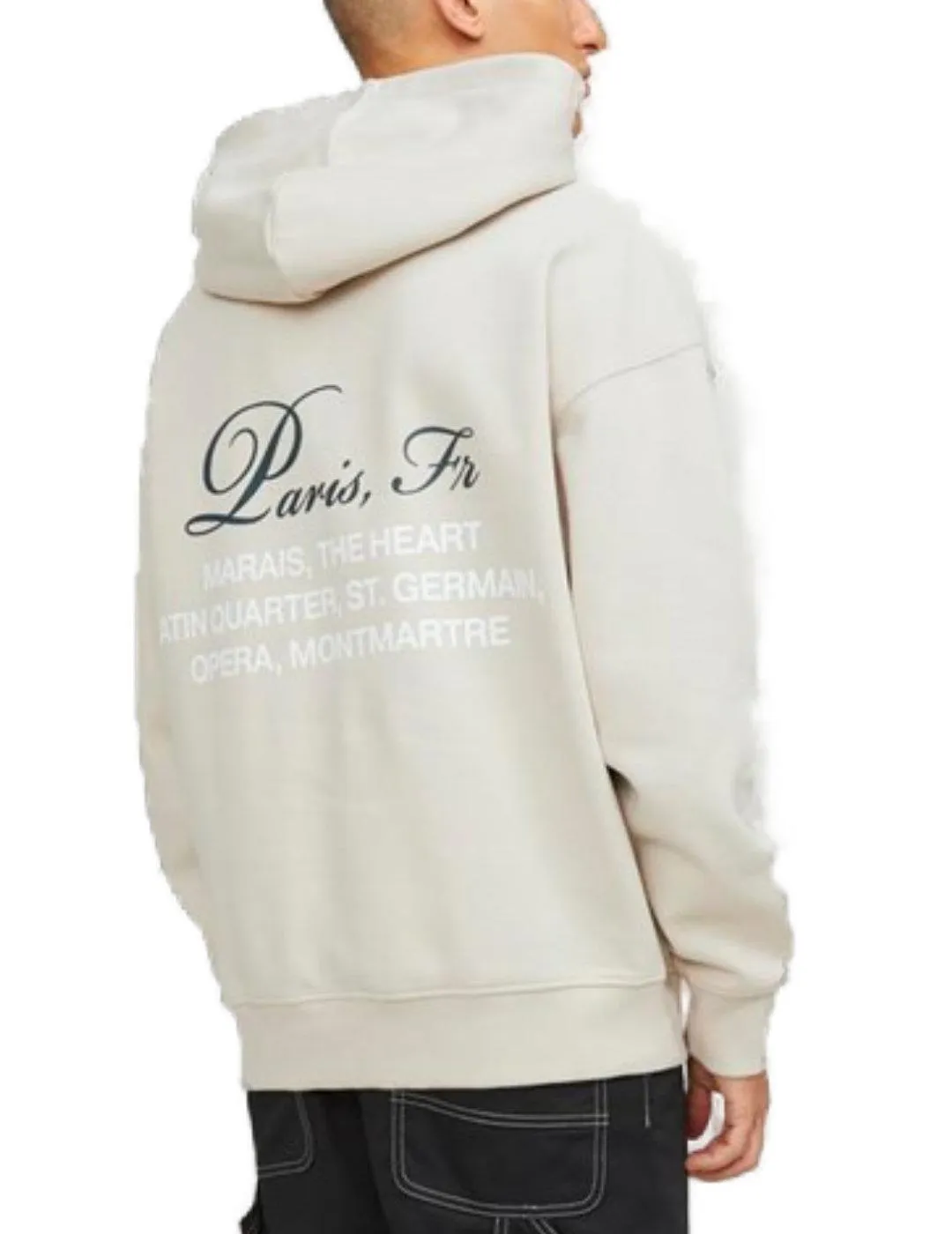 Sudadera Jack&Jones Capital beige con capucha para hombre