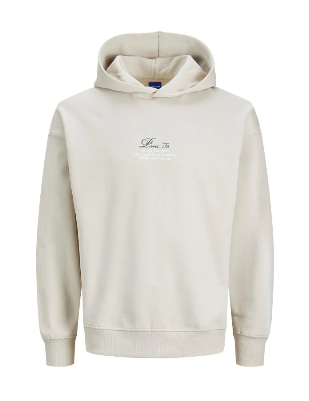 Sudadera Jack&Jones Capital beige con capucha para hombre